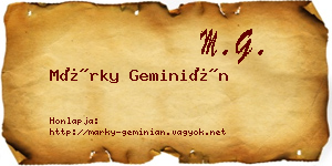 Márky Geminián névjegykártya
